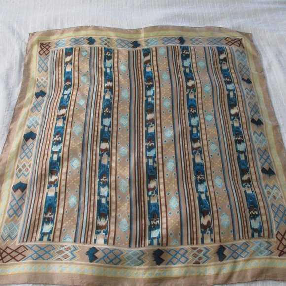 1960s silk Southwestern scarf - Picture 2 of 6